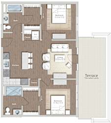 a floor plan of a house with a bedroom and a living room at Sono Central Residential, Norwalk, CT, 06854