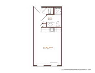 S1-STUDIO Floor Plan at Park and Main, Hartford, 06106