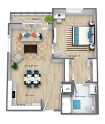 The Cove Floor Plan at Coastal Senior Residences at The Park Lane, California