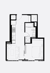 Floor Plan H (One Bedroom)