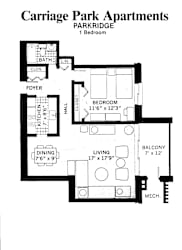 Parkridge 1 Bedroom floor plan