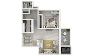 Carriage Park Apartments Floor Plan - 1C6,1CR, 1CX