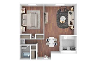 One Bedroom Deluxe Floor Plan