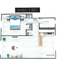 Standard 1 Bedroom Floorplan at Greenbelt Properties, Greenbelt, MD