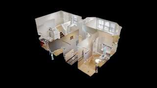 A 3D rendered image of a house interior.