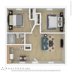 Floor Plan Two Bedroom, One Bathroom (Legacy)