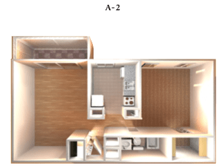Floor Plan A-2 at DEL ORO APARTMENT HOMES, Plantation, Florida