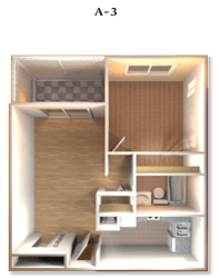 Floor Plan A-3 at DEL ORO APARTMENT HOMES, Plantation, FL