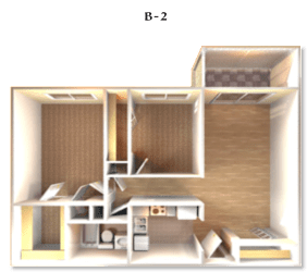 Floor Plan B-2 at DEL ORO APARTMENT HOMES, Plantation