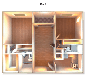 Floor Plan B-3 at DEL ORO APARTMENT HOMES, Plantation, Florida