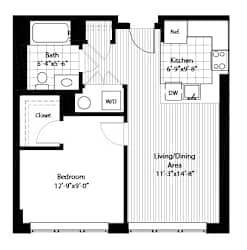 A1 RSE Floorplan at RiversEdge, Weehawken, NJ