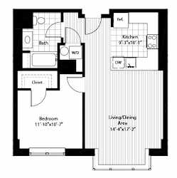 A3 RSE Floorplan at RiversEdge, Weehawken, 07086