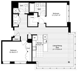 B11 RSE Floorplan at RiversEdge, Weehawken, NJ