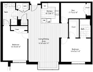 B13 RSE Floorplan at RiversEdge, Weehawken, 07086