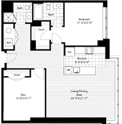 B9 RSE Floorplan at RiversEdge, Weehawken, 07086