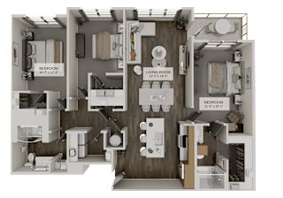 C1 Floorplan at The Union Flats at Fishers District, Fishers, IN, 46037