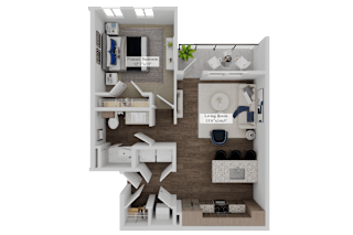Floor Plan A2 at The Pullman Luxury Apartments, Atlanta, GA