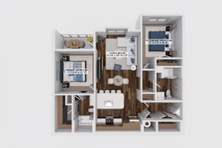 2 Bed 2 bath floor plan at The Maverick Luxury Apartments, Monument, 80132