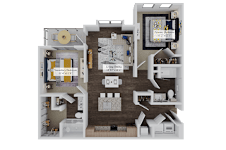 Floor Plan B1a at The Pullman Luxury Apartments, Atlanta, GA