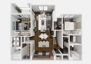 B1U Floor Plan at The Levi Luxury Apartments, McDonough, GA