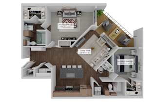 B3 Floor Plan at Refinery at Pointe17 Apartments, Arizona