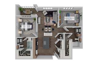 B4 Floor Plan at Refinery at Pointe17 Apartments, Arizona, 85085