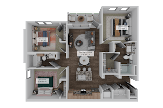 Floor Plan C1 at The Pullman Luxury Apartments, Atlanta, GA