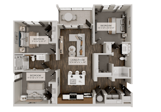 C1 Floor Plan at The Garrison, Fountain