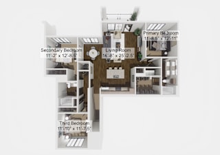 C2U Floor Plan at The Levi Luxury Apartments, McDonough, 30253