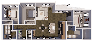 Carriage House Floor Plan at The Landing at Lemay Apartments, Fort Collins