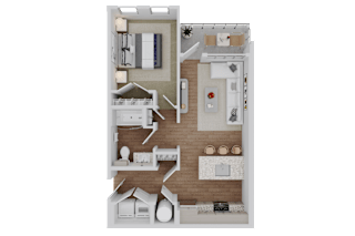 1 bed 1 bath A1p Floor Plan at Standard441, Lady Lake, 32159