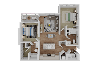 2 bed  2bath B1p Floor Plan at Standard441 Luxury Apartment Homes, Lady Lake