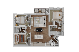 3 bed 2 bath C2 Floor Plan at Standard441, Florida