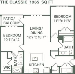 The Classic Floor Plan 1065 sq ft at Premier at West Park, Greeley, CO 80634
