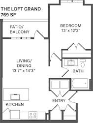 LOFT GRAND Floorplan at The Garrison, Fountain