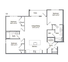 C2 Floor Plan at Watermark at Urban Blu, Panama City Beach, FL