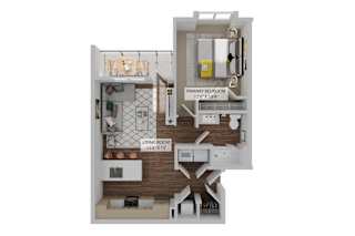 1 bed 1 bath D at The Quinn Luxury Apartments, Pensacola, Florida