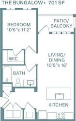 1 bed 1 bath A The Bungalow + Floor Plan at The Quarry, Fort Collins, 80526
