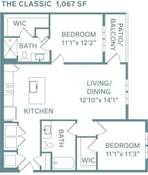 2 bed 2 bath The Classic Floor Plan at The Quarry, Fort Collins