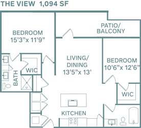 2 bed 2 bath The View Floorplan at The Quarry, Fort Collins, CO 80526