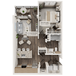 A1 Floor Plan at Terrassa Luxury Apartments, Saint Augustine