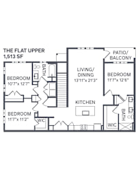 The Flat Upper Floor Plan at The BLVD at Wilson Crossings, Michigan
