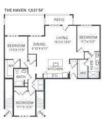 The Haven Floor Plan at The BLVD at Wilson Crossings, Michigan, 49418