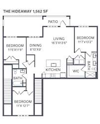 The Hideaway Floor Plan at The BLVD at Wilson Crossings, Wyoming, MI 49418