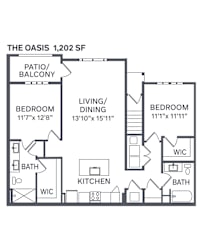 The Oasis Floor Plan at The BLVD at Wilson Crossings, Michigan, 49418