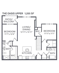 The Oasis Upper Floor Plan at The BLVD at Wilson Crossings, Wyoming, MI 49418