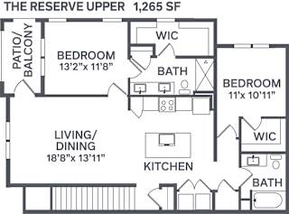 The Reserve Upper Floor Plan at The BLVD at Wilson Crossings, Wyoming Michigan