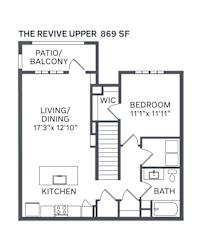 The Revive Upper Floor Plan at The BLVD at Wilson Crossings, Wyoming, 49418