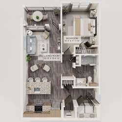 A1 1Bed 1Bath Floorplan at Verity Luxury Apartments, Florida