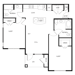 Creek- 1052 SQ FT Montecito B1